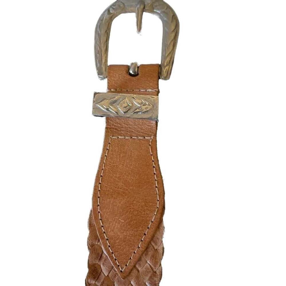 Chico's Vintage Western Braided Brown Leather Moroccan Belt